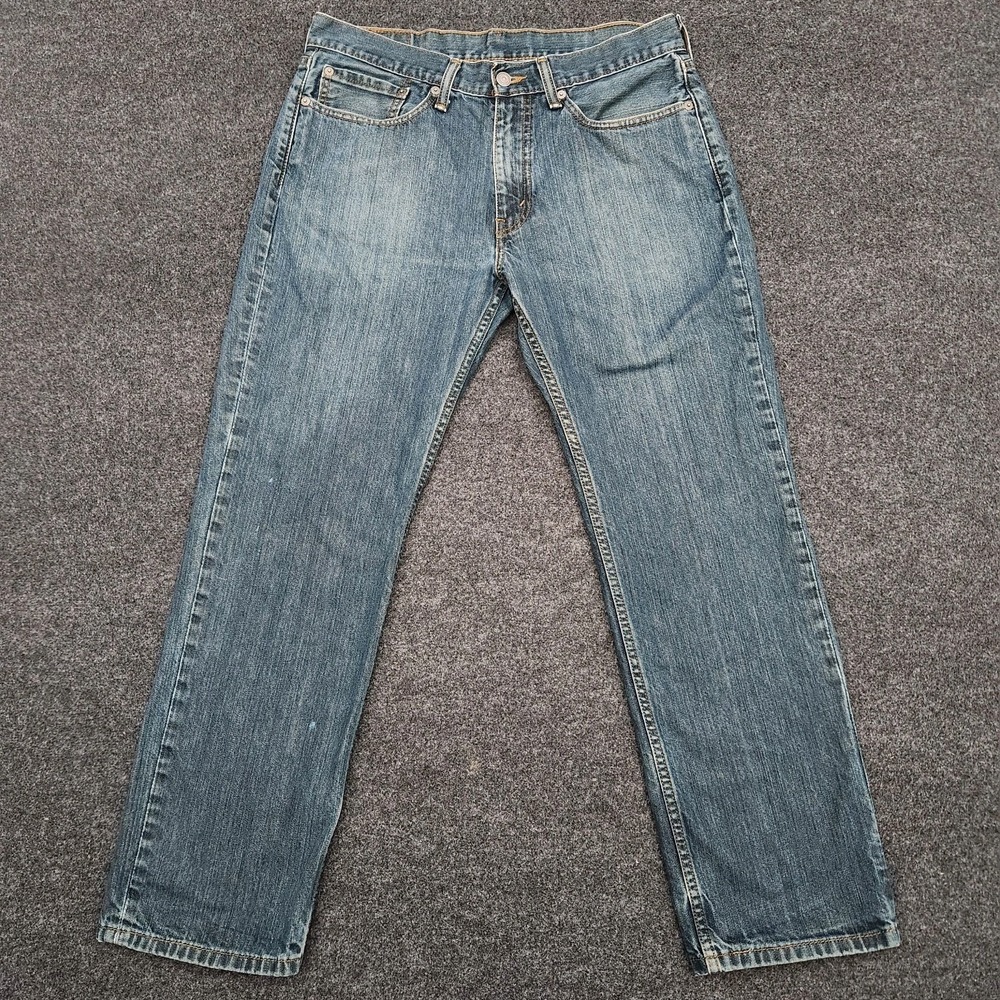 Levis 514 34x30 Mens Blue Denim Straight Leg Medium Wash Jeans